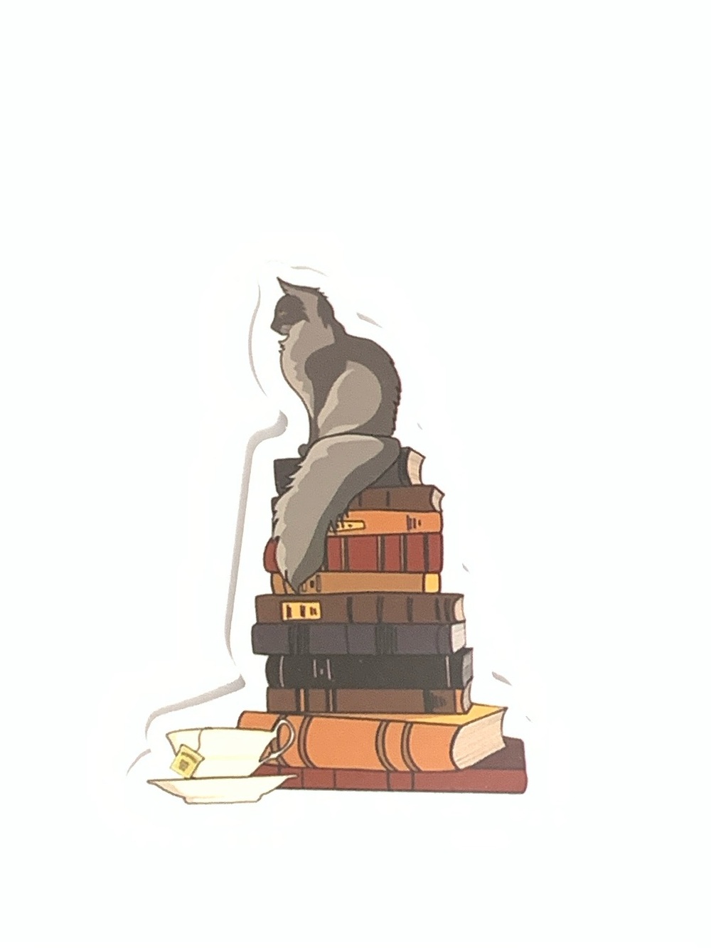 Cat Books Vinyl Sticker